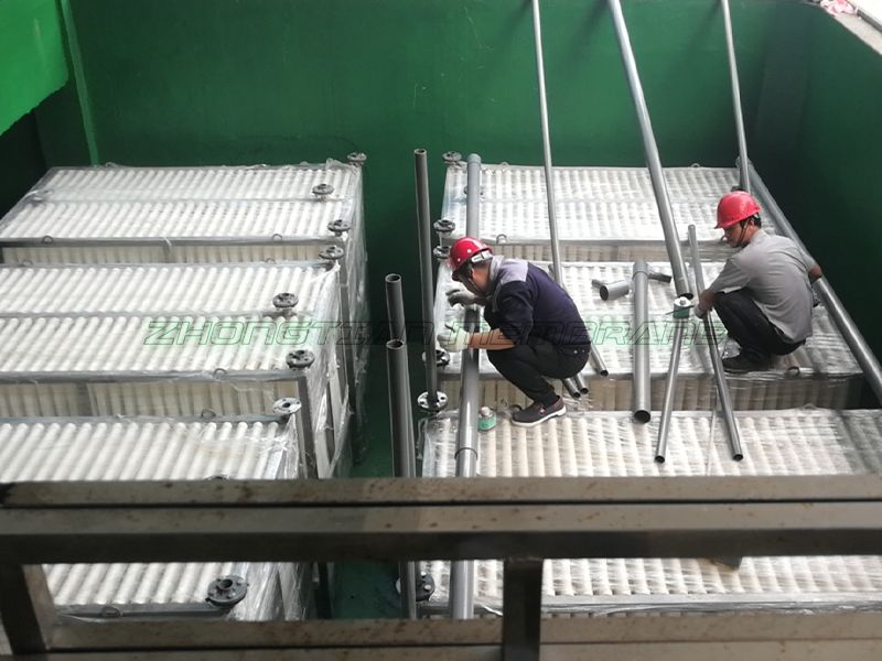 5000吨电子厂生产废水MBR膜组安装试水现场（一）