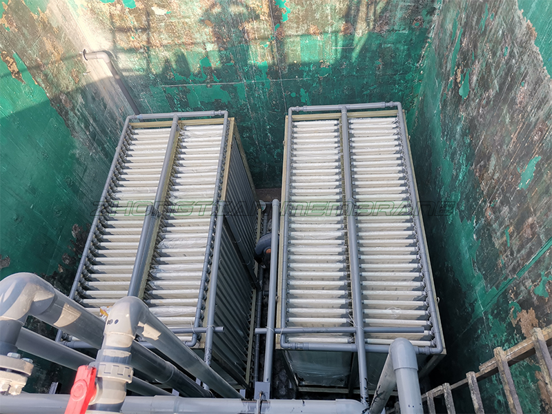 500吨高浓度化工废水MBR膜组安装现场（三）